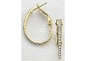 Signature Oval Diamond Accent Hoop Earrings 18KT GOLD