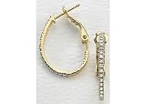 Search : Signature Oval Diamond Accent Hoop Earrings 18KT GOLD