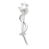Sterling Silver Satin Rose Pin