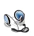 Over the ear headphones// BLUE// stays on during jogging// soft cushiony speaker