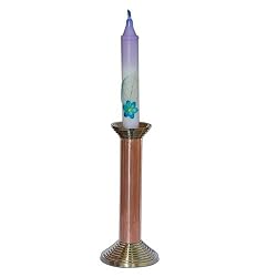 Candle Holder Copper and Brass Height 6.5 inches