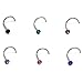 Lisli® 20pcs Mix Colors Rhinestone Steel Screw Nose Studs Rings Bar Pin Piercing Jewelry