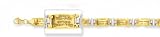 14K Two-Tone Gold Ten Commandments Bracelet - 7.0