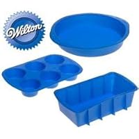 Wilton Silicone Ultra-flex Silicone Bakeware Set Cake Pan, Loaf Pan, Muffin Pan