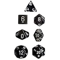 Polyhedral 7-Die Translucent Dice Set - Smoke with White