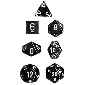 Polyhedral 7-Die Translucent Dice Set - Smoke with White by 