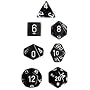 Polyhedral 7-Die Translucent Dice Set - Smoke with White