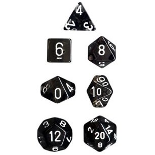 Polyhedral 7-Die Translucent Dice Set - Smoke with White On Sale