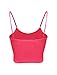 LE3NO Womens Basic Solid Fitted Cami Crop Top with Stretch