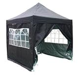 from Quictent Quictent 2.5x2.5 Meter Black Pop Up Gazebo Canopy Silver-coated Waterproof With Sidewalls and Bag Model ML-YS-CT1209-S-BLACK