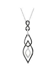 14K White Gold Black and White Diamond Necklace - 0.75 Ct. -- LIFETIME WARRANTY