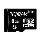 TOPRAM 8GB MicroSD Card MicroSDHC Micro SDHC Class 10 C10 with SD Adapter