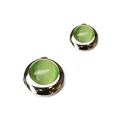 IRINA Ohrclips versilbert Metall+Katzenauge gr�n 271344