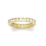 Solid 14K Yellow Gold Cubic Zirconia Eternity Toe Ring - Size 3