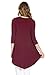 Frumos Womens 3/4 Sleeve High Low Tunic V Neck Top Made In USA