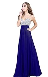 V-neck Sheath Chiffon/Polyester Crystal Sequined Crystals Floor Length Prom Dress 