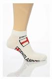 Clearance - Mens England Trainer Socks (Pack of 3) (Shoe 6-11) (White)