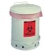 Justrite 05934 SoundGuard Steel Biohazard Waste Container with Foot Operated Cover, 10 Gallon Capacity, 13-15/16" OD x 18-1/4" Height, Silver