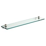 5 x 16 Tempered Glass Bathroom Shelf Polished Gold