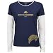 Reebok Buffalo Sabres Ladies Navy Blue Bridge Double Layer Long Sleeve Tissue T-shirt