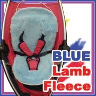 Lambskin Stroller Buggy Car Seat Fleece Liner (Blue color)