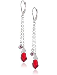 ELLE Jewelry Created Red Gemstone Dangle Earrings