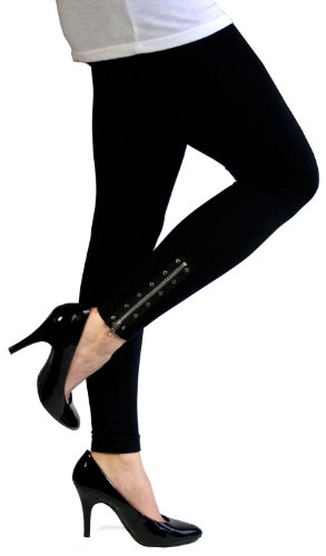 Black Side Zipper Leggings