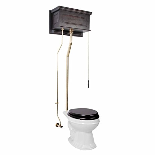 High Tank Toilets Dark Oak Fin Raised Tank Round Toilet Lpipe Cheapest