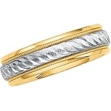 14K Two Tone Gold Design Band