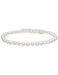 PremiumPearl 8.5-9mm AAA Quality White Japanese Cultured Akoya Pearl Necklace