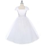 White Flower Girl Dress or Baptism Communion Dress (Girls Size Toddler 1/2 - 15/16)