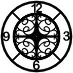 Giant 47.5 Inch Diameter Hand-crafted Tower Wall Clock (Arabic Quad Numerals, Ornamental Style)