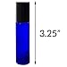 JUVITUS 10 ml Cobalt Blue Essential Oil Travel Roll On (6 Pack) + 2 Clear Pipettes (3 ml) and Clear Travel Bag for Aromatherapy, Perfume, Home and Travel