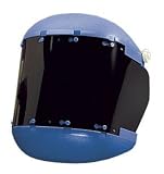IR Face Shield Blue Plastic Crown and Chin Protector with Ratchet Headgear and Shade 5 IR Window
