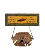 Fishing Basket Birdhouse with Old Fishermen Never Die Wooden Sign
