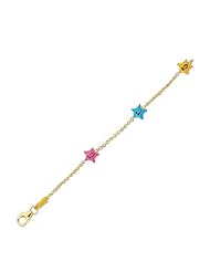 14k Yellow Gold Star Child/Baby Bracelet w/ Lobster Claw Clasp