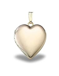 Solid 14K Yellow Gold "Sweetheart" Locket 3/4 inch x 3/4 inch in Solid 14K Yellow Gold