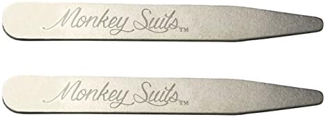 Monkey Suits Logo Stainless Steel Collar Stays (2.75)