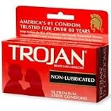 Trojan Non Lubricated Latex Condoms, Enz 12 ea