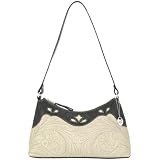 American West Peek-A-Boo Zip Top Shoulder Bag - Light Cream