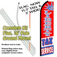 Liberty Tax Service Feather Banner Flag Kit (Flag, Pole, & Ground Mt)