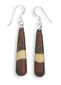 3 Color Wood With Sterling Silver French Wire Earrings