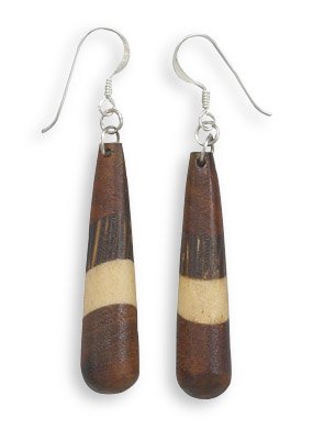 3 Color Wood French Wire Earrings