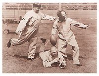 Three Stooges Football Print Sepia Picture