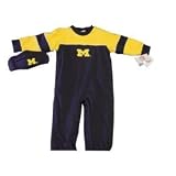 Michigan Wolverines ( University of ) Infant / Baby Creeper / Coverall With Hat