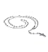 14k White Gold Beads Religious Cross Rosary Necklace