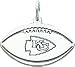 14K White Gold NFL Kansas City Chiefs Logo Football Charm