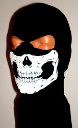  Black Skull Ghost Balaclava 2 Hole Hood Full Face Winter Ski Mask Call of Duty Modern Warfare Swat Ninja Premium Quality Thick-ness 100% Soft Cotton USA Made Skeleton Unique Costume Army Soldier Paintball Airsoft Motorcycle Biker