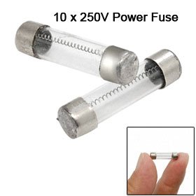 10 PCS 5A 250V Glass Tube Power Fuse: Home Improvement