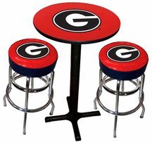 Georgia Bulldogs Black Pub Table with Two Bar Stools